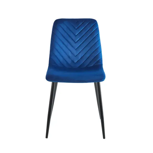 Krzesło tapicerowane niebieski nogi czarny K5-FX 1